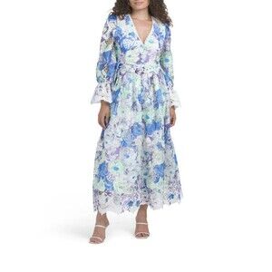 Dalia McPhee Large  Easter Spring Lace Dress  Floral Printed